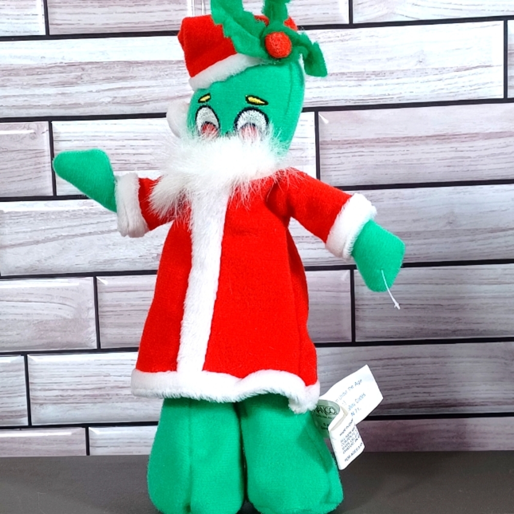 ✓Gumby NANCO Christmas Santa Claus Suit Red White Green Vintage TV Plush 8" Toy